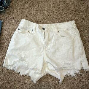 white jean shorts from aerie size xs can fit small as well